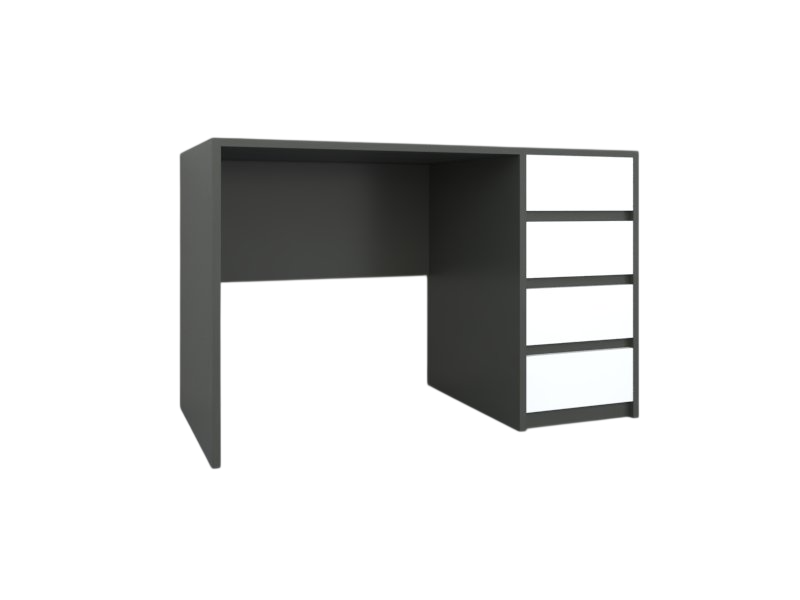 Стіл комп'ютерний ПРОЕКТ МЕБЛІ СП-02 1200*600*760 антрацит/білий